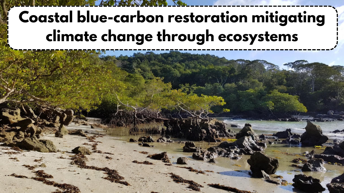 Coastal blue-carbon restoration mitigating climate change through ecosystems
